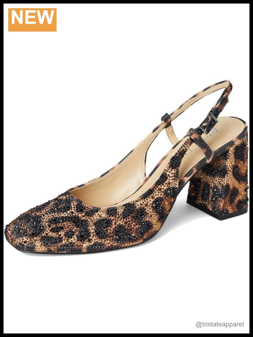 Square Toe Slingback Pump Animal Print Textile Formal